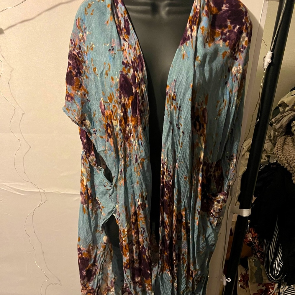 Floral open tunic